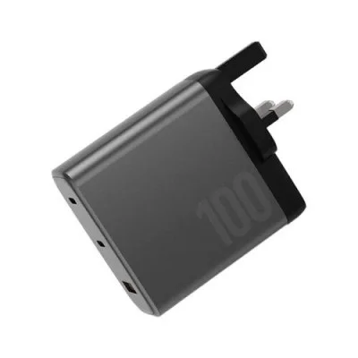 Energea Ampcharge Gan100, 2C1A Pd/Pps/Scp/Qc3.0/Afc/Fcp/ Wall Charger,100W (Uk) - Gunmetal